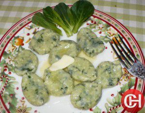 Варенички ленивые со шпинатом